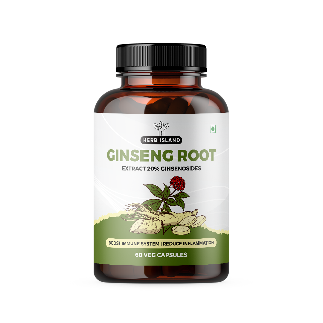 Herb Island Ginseng Root - Vegetarian Capsules (500mg)