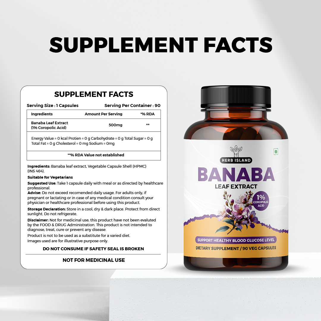 Nutrition Banaba Leaf Extract 550mg Veg Capsules
