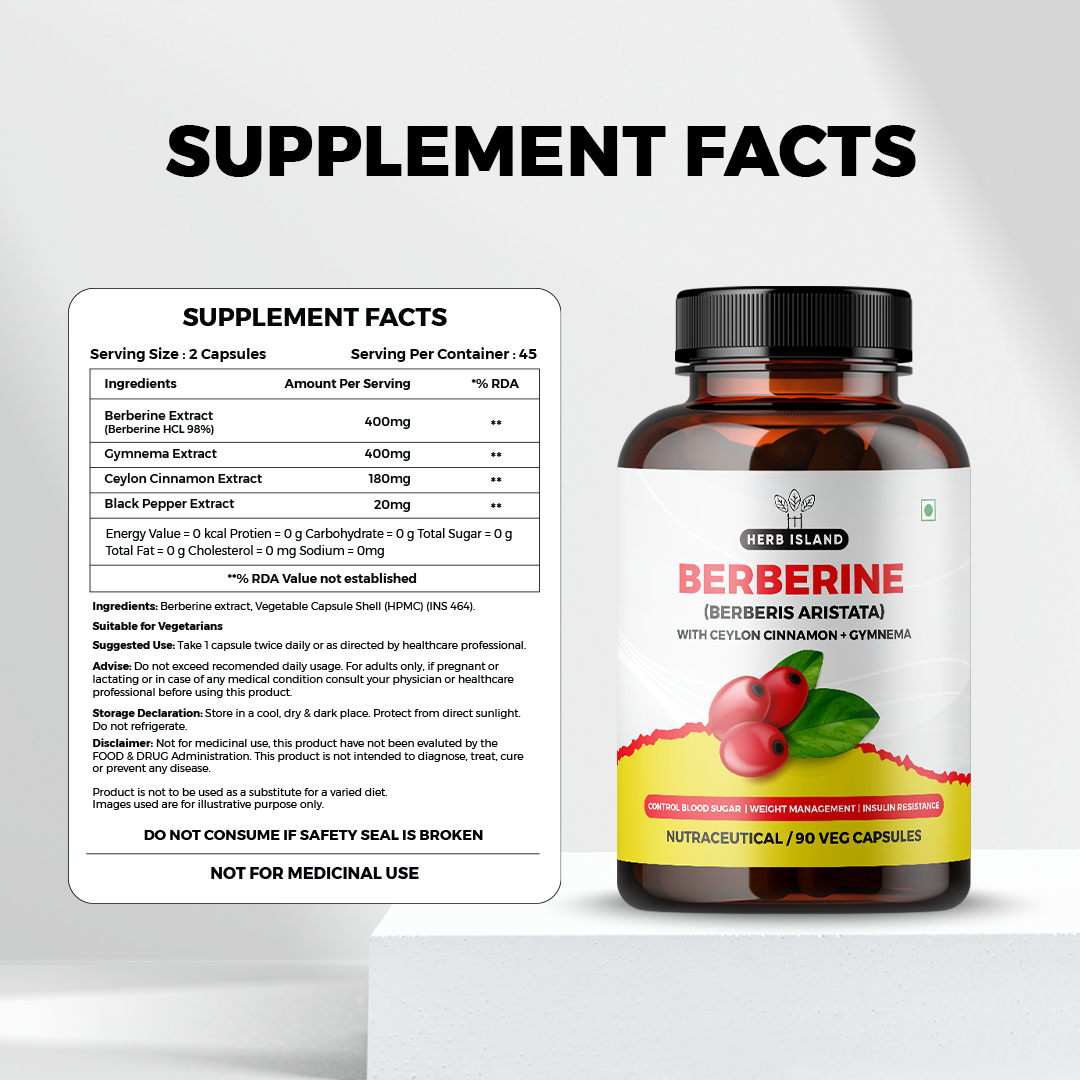 Berberine 98% – Vegetarian Tablets | Herbal Supplement