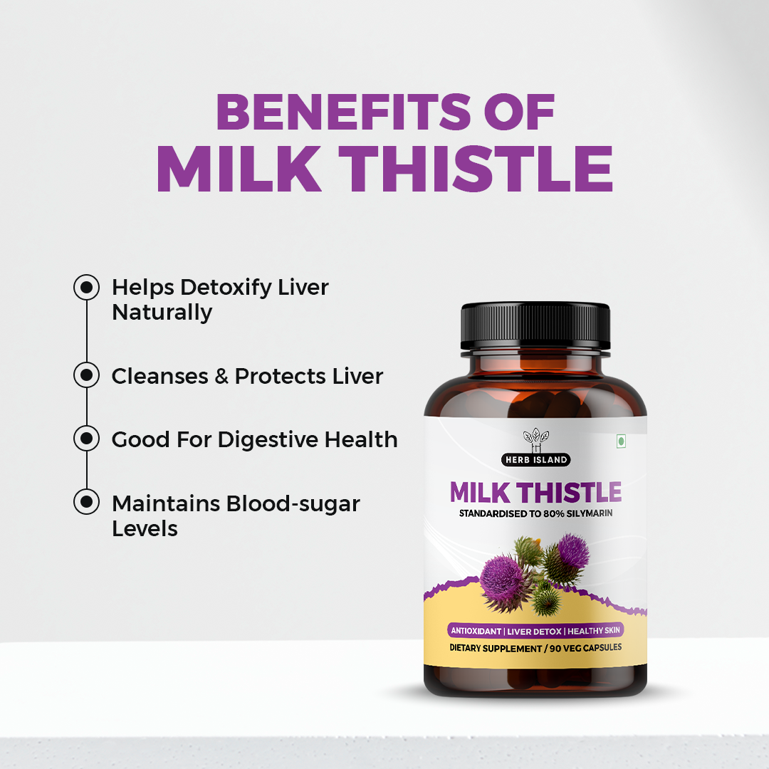 Herb Island Milk Thistle Liver Detox Supplement Tablets